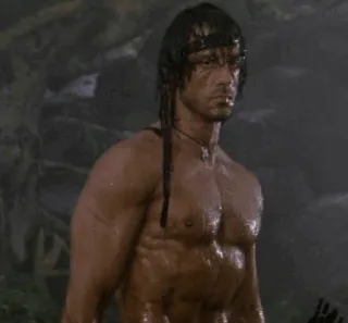 🩸 John Rambo Rambo film, akcja, żołnierz, wojna, mięśnie, sylvester stallone telegram sticker