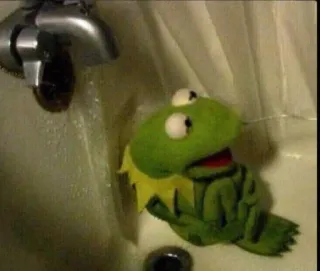 🚿 Kermit Кермит Лягушонок, Маппеты, лягушка, ванна, кукла telegram sticker