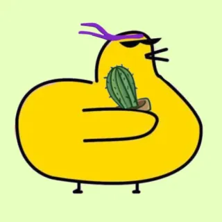 🌵 утка, мультик, солнцезащитные очки, кактус, животное, смешной telegram sticker