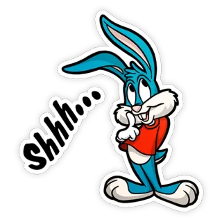 🤫 shhh... lapin, animal, dessin animé, chut, silence, silence telegram sticker
