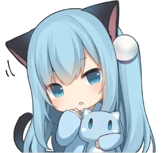 🤔 Anime, Kucing, Kawaii, Stiker, Kartun, Lucu, Chibi whatsapp sticker