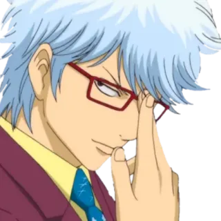 🧓 Gintoki Sakata Gintama Anime, Manga, Gintama, Gintoki Sakata, Okulary, Postać whatsapp sticker