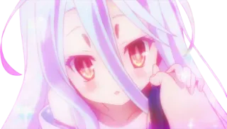 😊 Shiro No Game No Life Anime, Lindo, Chica, Kawaii, Shiro, No Game No Life whatsapp sticker