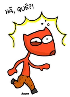 🤕 HÁ, QUÊ?! dessin animé, renard, question, autocollant, drôle, illustration telegram sticker