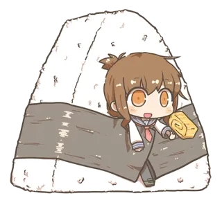 🍙 Anime, Onigiri, Essen, Süß, Kawaii, Chibi telegram sticker