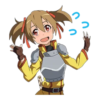 😊 Silica Sword Art Online anime, character, sword art online, silica, confused, question marks telegram sticker