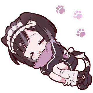 😈 Anime, Chat, Kawaii, Dessin animé, Chibi, Mignon, Fille chat telegram sticker