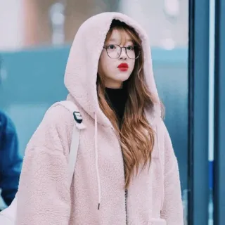 🗝 woman, hoodie, glasses, pink, girl telegram sticker