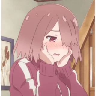😀 Anime, Słodkie, Dziewczyna, Rumieniąca się, Kreskówka telegram sticker