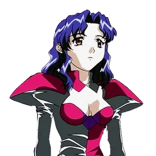 😐 anime, phụ nữ, tóc tím, hoạt hình telegram sticker