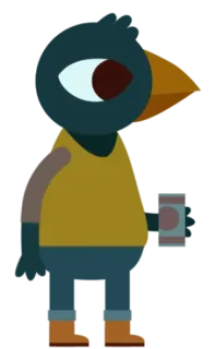 🧋 Mae Borowski Night in the Woods mae, nitw, night in the woods, antropomórfico, jogo indie, animal, pássaro whatsapp sticker