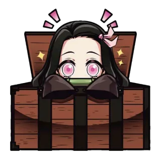 👀 Nezuko Kamado Demon Slayer anime, demon slayer, nezuko, nezuko kamado, cute, kawaii, manga telegram sticker