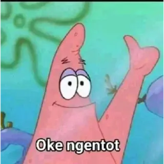 😳 Patrick Star SpongeBob SquarePants Oke ngentot patrick, spongebob, cartoon, meme, funny telegram sticker