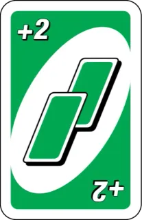 💚 +2 uno, card, plus two, game whatsapp sticker
