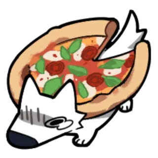 🍕 собака, пицца, еда, животное, милый, мультфильм telegram sticker