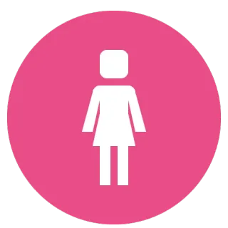 👧 femme, genre, féminin, icône, symbole, rose, silhouette whatsapp sticker