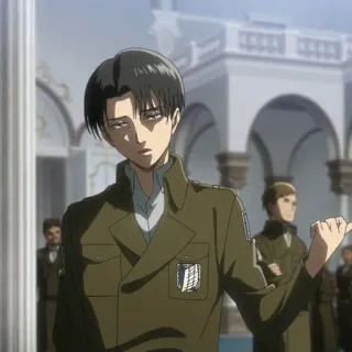☁️ Levi Ackerman Attack on Titan anime, military, levi ackerman, attack on titan, scouting legion, character, manga telegram sticker