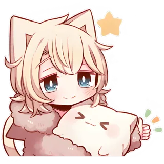 👍 Anime, Dessin animé, Chat, Kawaii, Mignon, Étoile telegram sticker