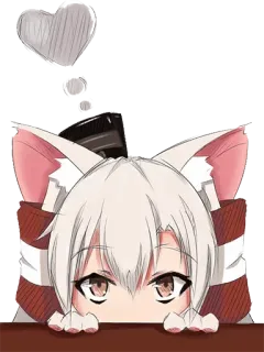 ❤ อนิเมะ, สาวแมว, น่ารัก, แอบมอง, มังงะ telegram sticker