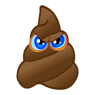 😡 poop, emoji, cartoon, angry, eyes, funny telegram sticker