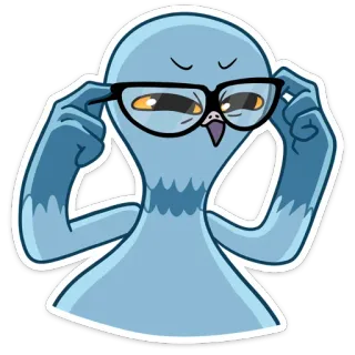 🧐 นก, นกพิราบ, แว่นตา, การ์ตูน, สัตว์, น่ารัก telegram sticker