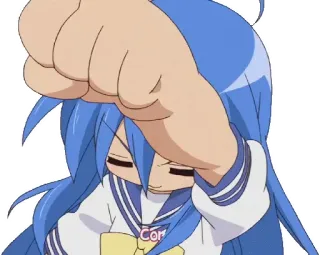 👊 Konata Izumi Lucky Star Anime, Chica, Puñetazo, Konata, Lucky Star, Dibujos animados telegram sticker