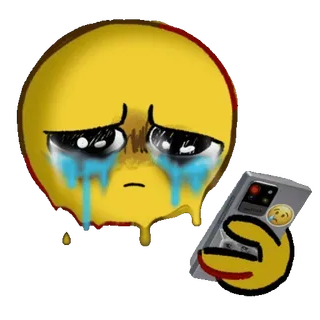 😭 Эмодзи, Плачущий, Грустный, Телефон, Интернет, Мем whatsapp sticker