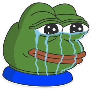 😭 Pepe the Frog mem, żaba, smutny, płacz, mem internetowy telegram sticker