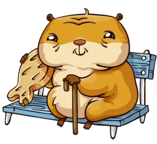 👴 Hamster, Tier, Cartoon, süß, Nagetier, Bank, alt telegram sticker