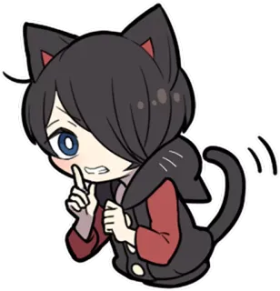🤐 Katze, süß, Sticker, Anime, Manga, Kawaii, Katzenohren, Tier whatsapp sticker