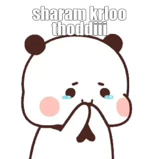 🥲 sharam krloo thoddiii Panda, Mignon, Dessin animé, Triste, Honte whatsapp sticker