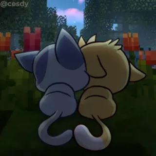 ❤️ 猫, 可爱, 卡通, 动物, 爱 telegram sticker