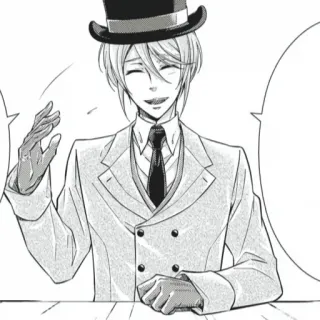 ♟ Аниме, Манга, Персонаж, Улыбается, Шляпа, Костюм telegram sticker