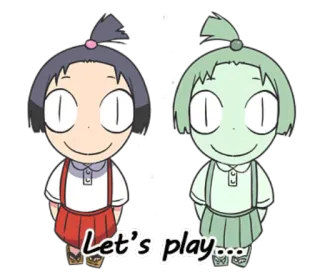 👧 Let's play... Dessin animé, Anime, Mignon, Personnages, Fille, Jouer telegram sticker