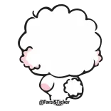 👋 nuage, dessin animé, mignon, mouton, animal whatsapp sticker