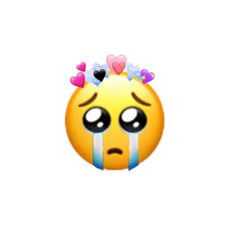 😭 emoji, weinen, traurig, herzen, tränen, gesicht telegram sticker