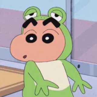 🌱 Shin-chan Nohara Crayon Shin-chan Anime, Cartone animato, Rana, Personaggio, Divertente whatsapp sticker
