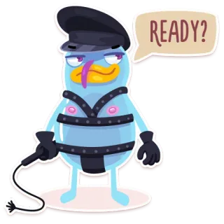 🥋 READY? BDSM, 가죽, 캐릭터, 만화, 스티커, 채찍 telegram sticker