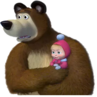 😨 Masha and Bear Masha and the Bear kartun, beruang, Masha, imut, persahabatan, kartun rusia telegram sticker
