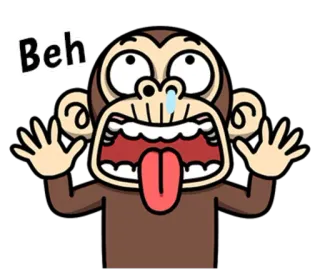 😛 Beh 원숭이, 만화, 웃긴, 동물, 표정, 혀 telegram sticker