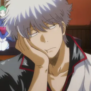 🔚 Sakata Gintoki Gintama Anime, Manga, Postać, Gintama, Sakata Gintoki whatsapp sticker