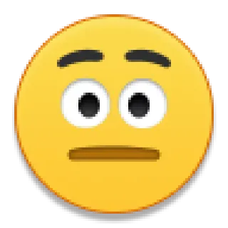 😐 อิโมจิ, ใบหน้า, สีหน้า, เป็นกลาง, สีเหลือง telegram sticker