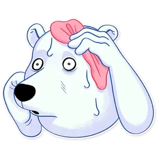 😥 медведь, потеющий, нервный, тревожный, обеспокоенный, мультик whatsapp sticker