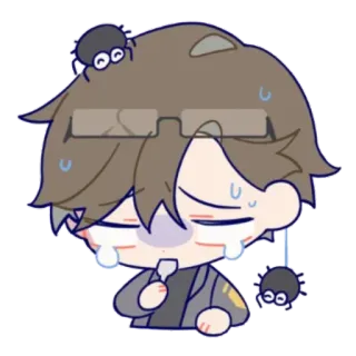 😭 Anime, Karakter, Sedih, Keringat, Laba-laba telegram sticker