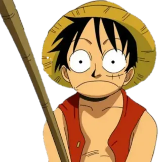 😳 Luffy One Piece anime, cartoon, Luffy, One Piece, pirate, straw hat telegram sticker
