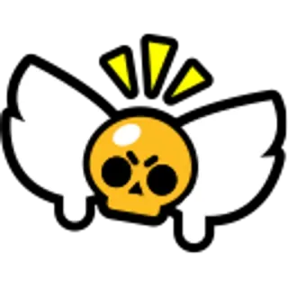 💀 teschio, ali, emoji, cartone animato, arrabbiato, sticker telegram sticker