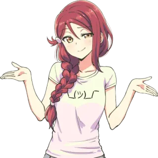 🤷‍♀️ (ツ)_/¯ Anime, Fille, Haussement d'épaules, Mignon, Manga telegram sticker