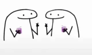 ❕ monigote, signo de paz, bebida, dibujos animados, ilustración whatsapp sticker
