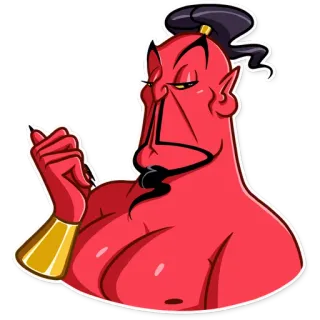 😒 Jafar Aladdin 贾方, 迪士尼, 反派, 卡通, 精灵, 红色, 魔法, 阿拉丁 telegram sticker