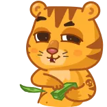 💸 老虎, 钱, 贴纸, 卡通, 有钱 telegram sticker